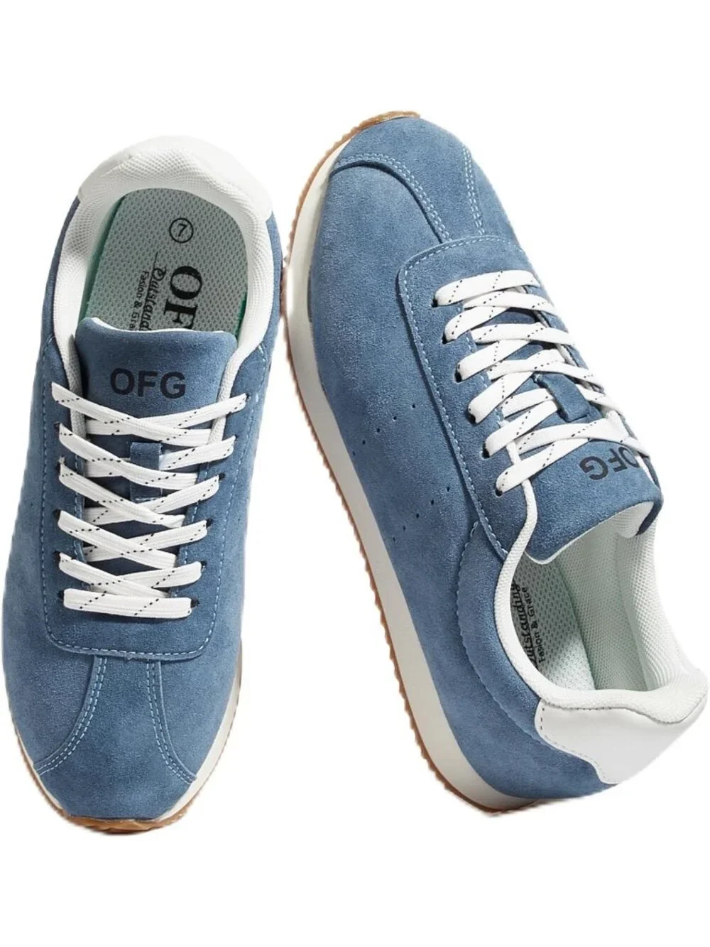 Women's Blue Comfortable Low Top Classic Retro Running Lightweight Sneakers